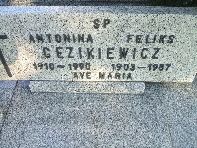 Feliks Gęzikiewicz 1903 Kościan - Grobonet - Wyszukiwarka osób pochowanych