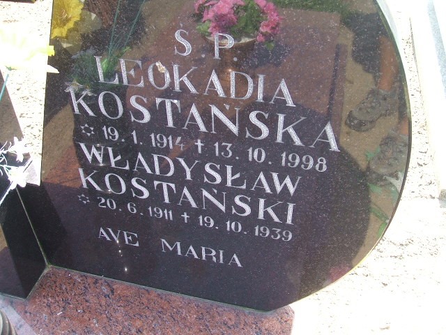 Leokadia Kostańska 1914 Kościan - Grobonet - Wyszukiwarka osób pochowanych