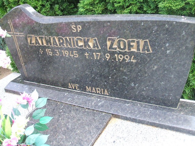 Zofia Zatwarnicka 1945 Kościan - Grobonet - Wyszukiwarka osób pochowanych